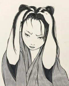 髪を掻きむしる女 KAKIMUSHIRU